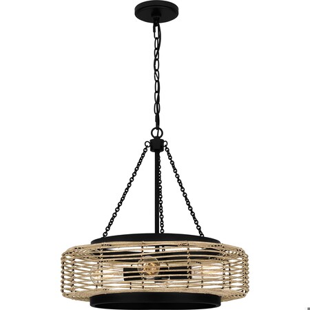Quoizel Waylon 4-Light Matte Black Pendant QP5573MBK